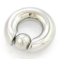 00g Stainless Steel Captive Bead Ring with Snap Fit Ball - Price Per 1