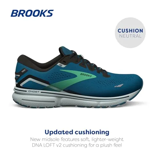 1103931D462 BROOKS GHOST 15 MEN'S SHOES AU/UK M7 EU M41 Moroccan Blue/Black Bud - Like New
