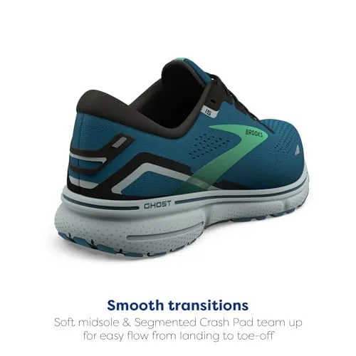 1103931D462 BROOKS GHOST 15 MEN'S SHOES AU/UK M7 EU M41 Moroccan Blue/Black Bud - Like New