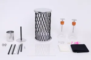 15 Piece Electrostatic Demonstration Kit - Includes Electroscopes, Faraday Cage, Ice Pail, Electrophorus, Friction Rods & More - For Lightning Rod Demonstrations - Eisco Labs