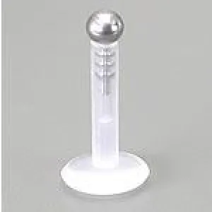 16g 5/16" Bioplastic Labret with 2.3mm Bioplastic Ball