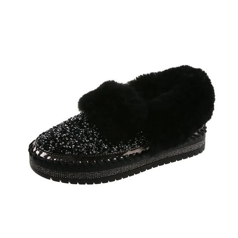 A Foot Pedal Shallow Single Autumn Winter Leisure Home Loafer Shoes Loose Cake Heel Thick Bottom Heel Plus Size Women’s Shoes