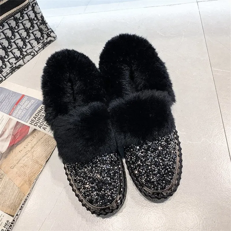 A Foot Pedal Shallow Single Autumn Winter Leisure Home Loafer Shoes Loose Cake Heel Thick Bottom Heel Plus Size Women’s Shoes