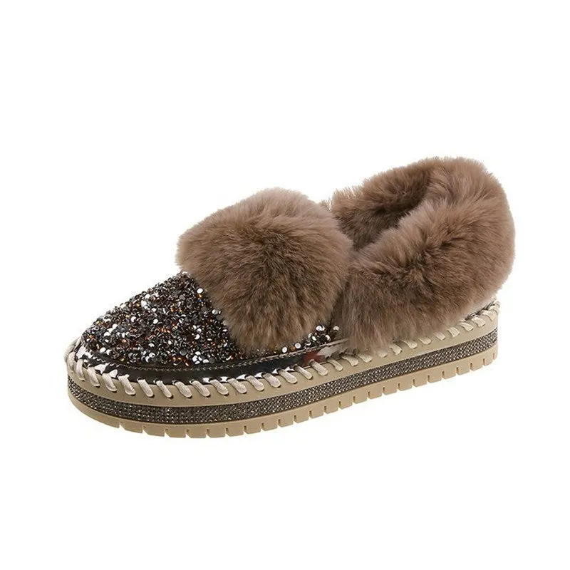 A Foot Pedal Shallow Single Autumn Winter Leisure Home Loafer Shoes Loose Cake Heel Thick Bottom Heel Plus Size Women’s Shoes