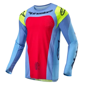 ALPINESTARS 2025 RACER HOLLOW JERSEY - LIGHT BLUE/YELLOW FLUO/RED BERRY