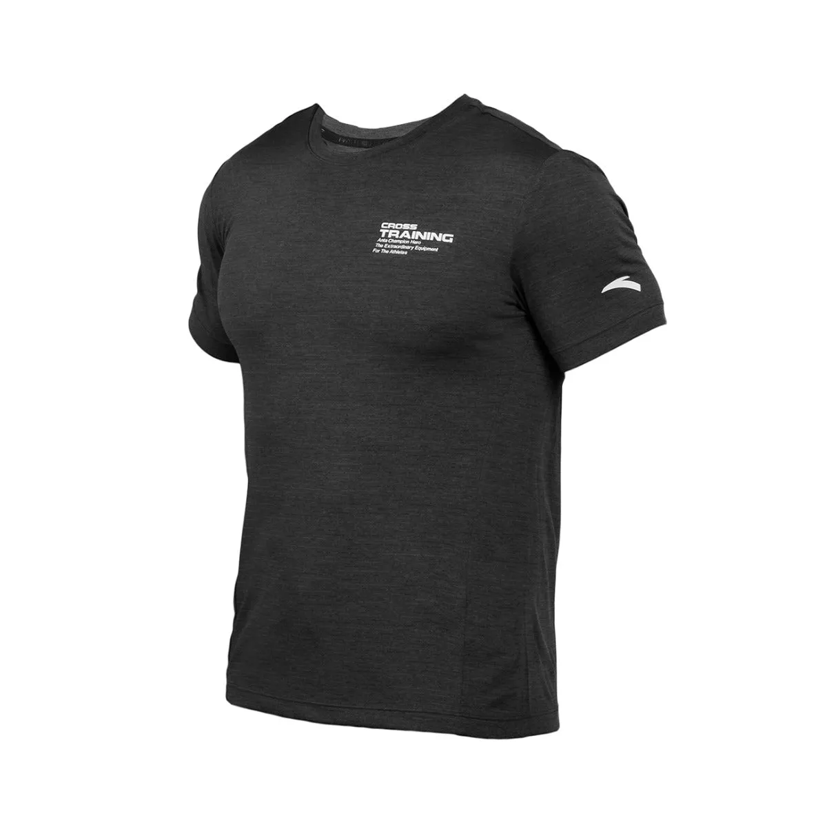 Anta Cross Training T-Shirt For Men, Black & Grey