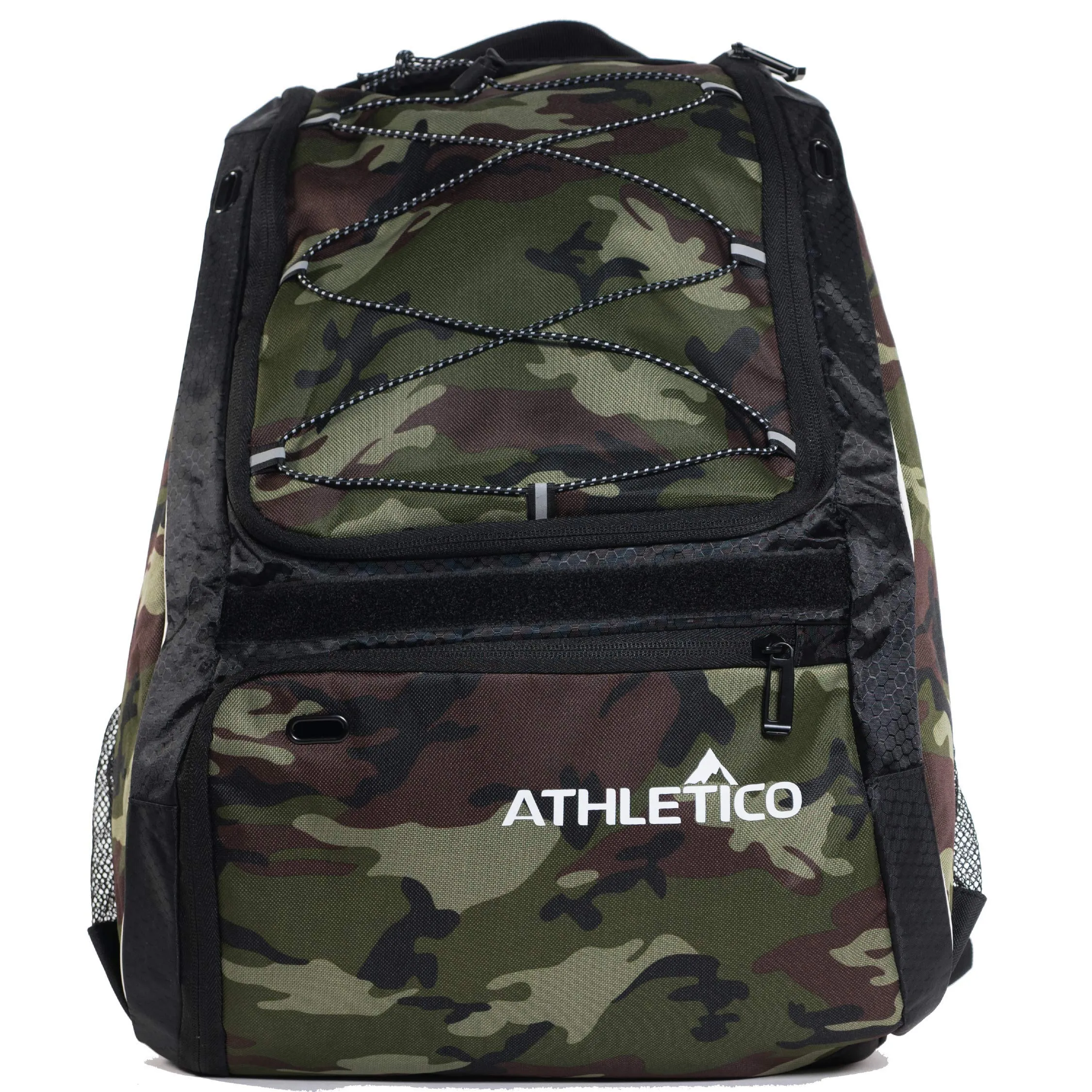 Athletico Baseball Bat Bag - Backpack for Baseball, T-Ball & Softball Equipment & Gear for Youth and Adults | Holds Bat, Helmet, Glove, Shoes |Shoe Compartment & Fence Hook (Green Camo)