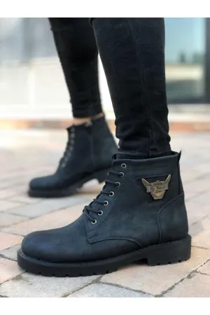 BA0080 Kartal Zippered Black Men's Classic Sports Classic Ankle Ankle Boots