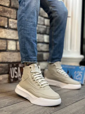 BA0318 Lace-up Men's High Sole Gray Sole Sports Boots