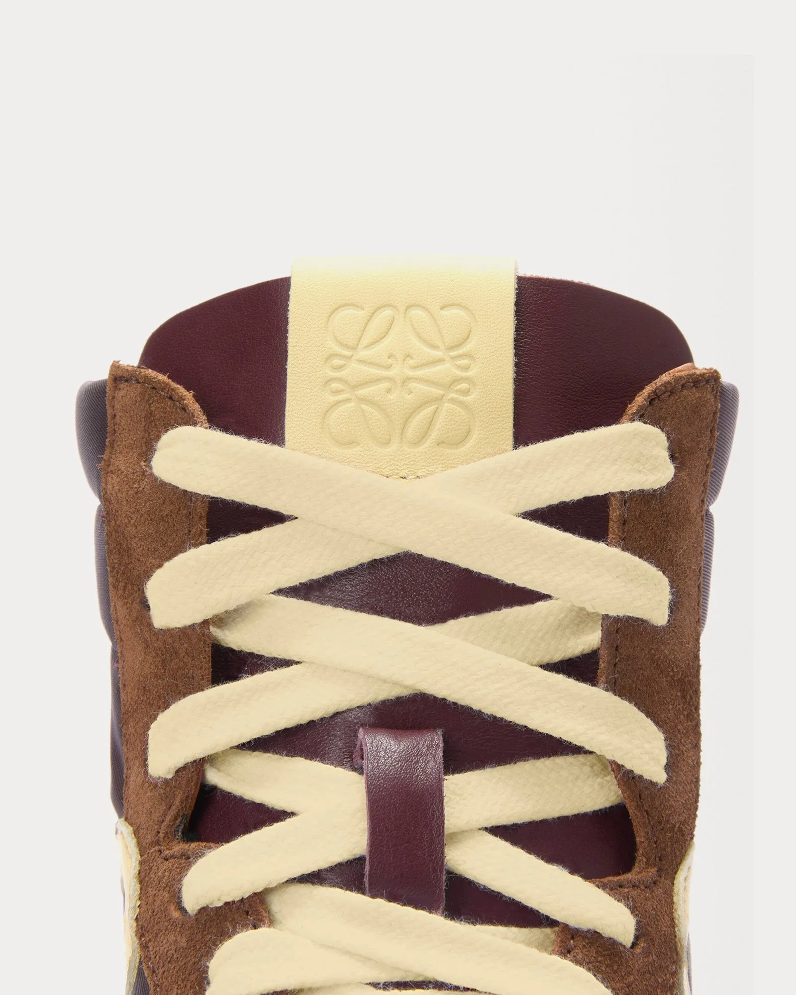 Ballet Runner 2.0 Nylon & Calfskin Brown / Yellow / Blue High Top Sneakers