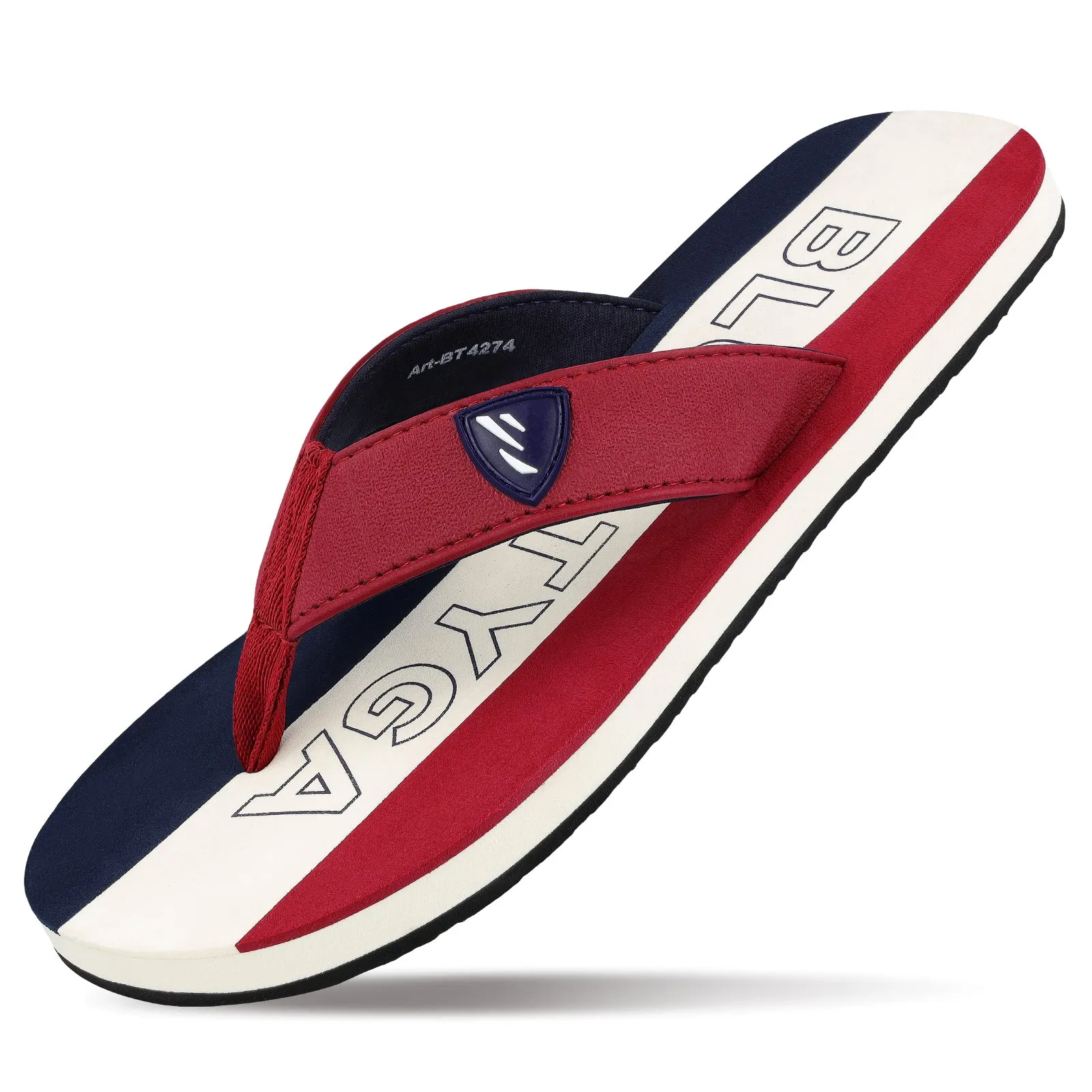 Blue Tyga Men's Flip Flop Thong  - BT4274 Maroon Blue