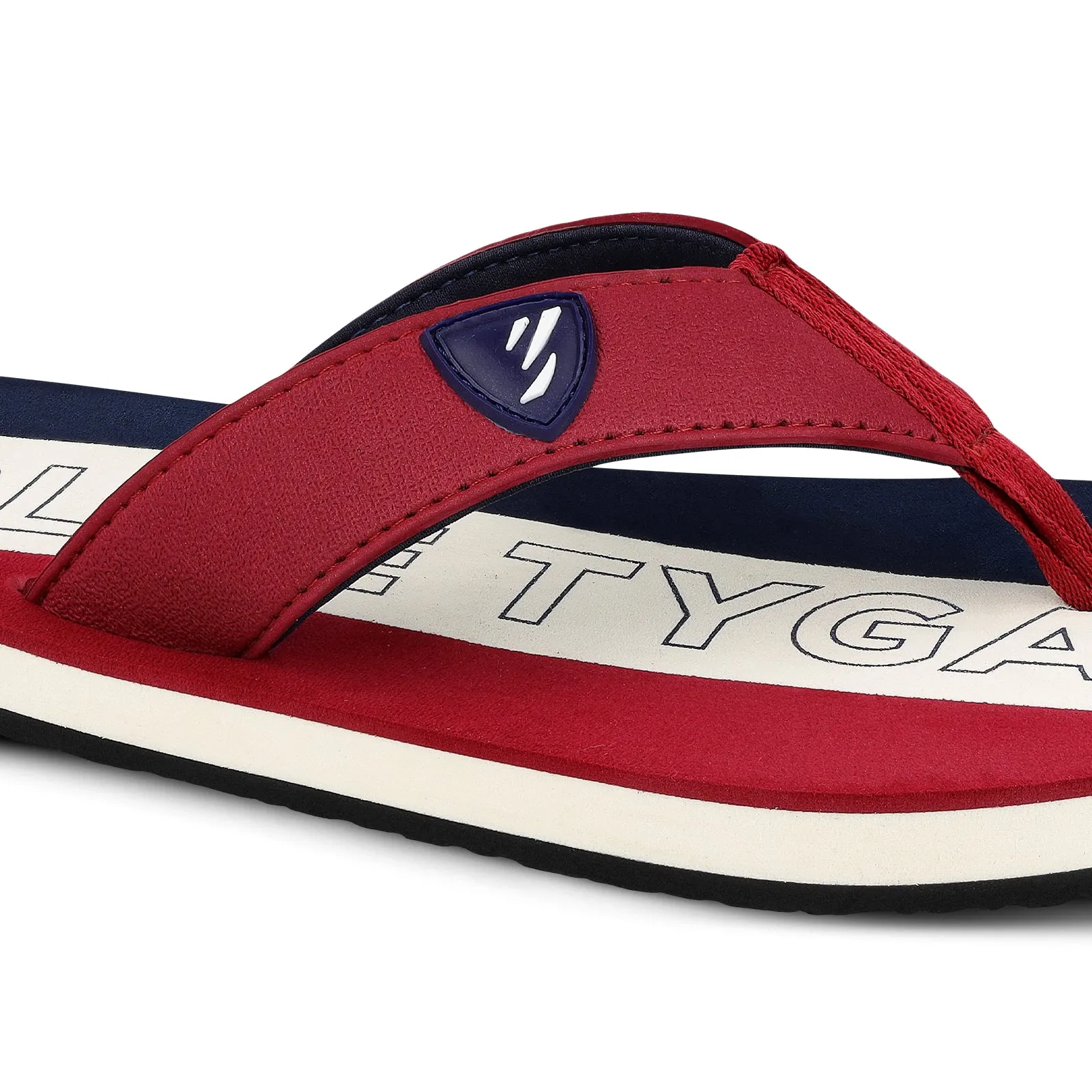 Blue Tyga Men's Flip Flop Thong  - BT4274 Maroon Blue