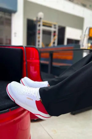 CH075 Men's Unisex White-Red Casual Sneaker Sports Shoes