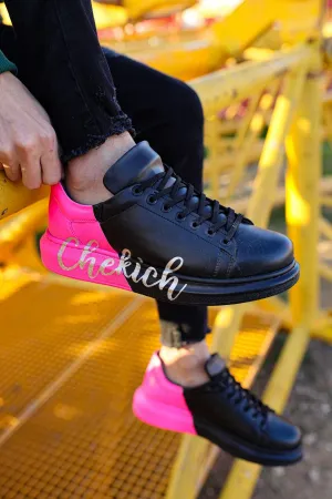 CH254 Men's Unisex Black-Pink Casual Sneaker Sports Shoes