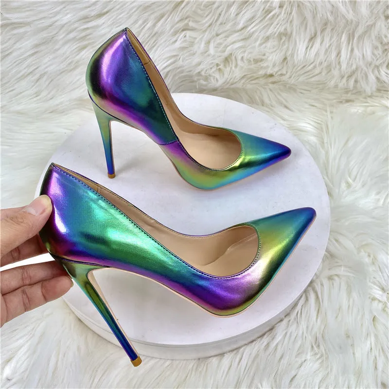 Colorful Sheep Pattern Pointed-toe Stiletto Party Shoes