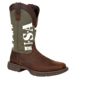 DURANGO MENS ARMY GREEN USA PRINT WESTERN BOOT STYLE DDB0313