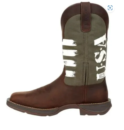 DURANGO MENS ARMY GREEN USA PRINT WESTERN BOOT STYLE DDB0313