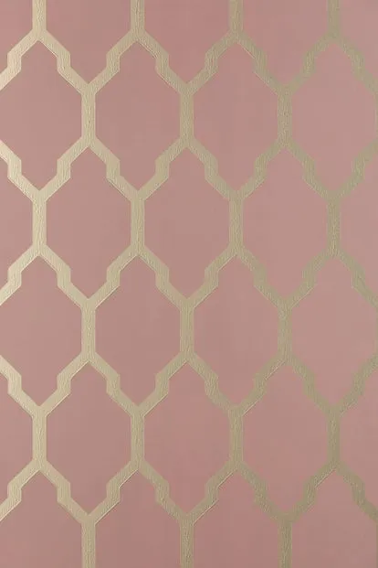 Farrow & Ball Wallpaper Tessella Pink/Gilver BP 3612