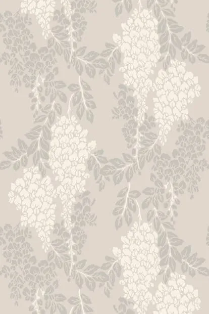 Farrow & Ball Wallpaper Wisteria BP2201 Off White / Grey / Light Taupe