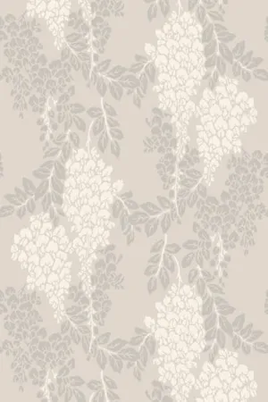Farrow & Ball Wallpaper Wisteria BP2201 Off White / Grey / Light Taupe