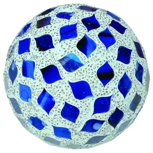 Febland Blue Tile Decorative Ball 10.5cm, Small