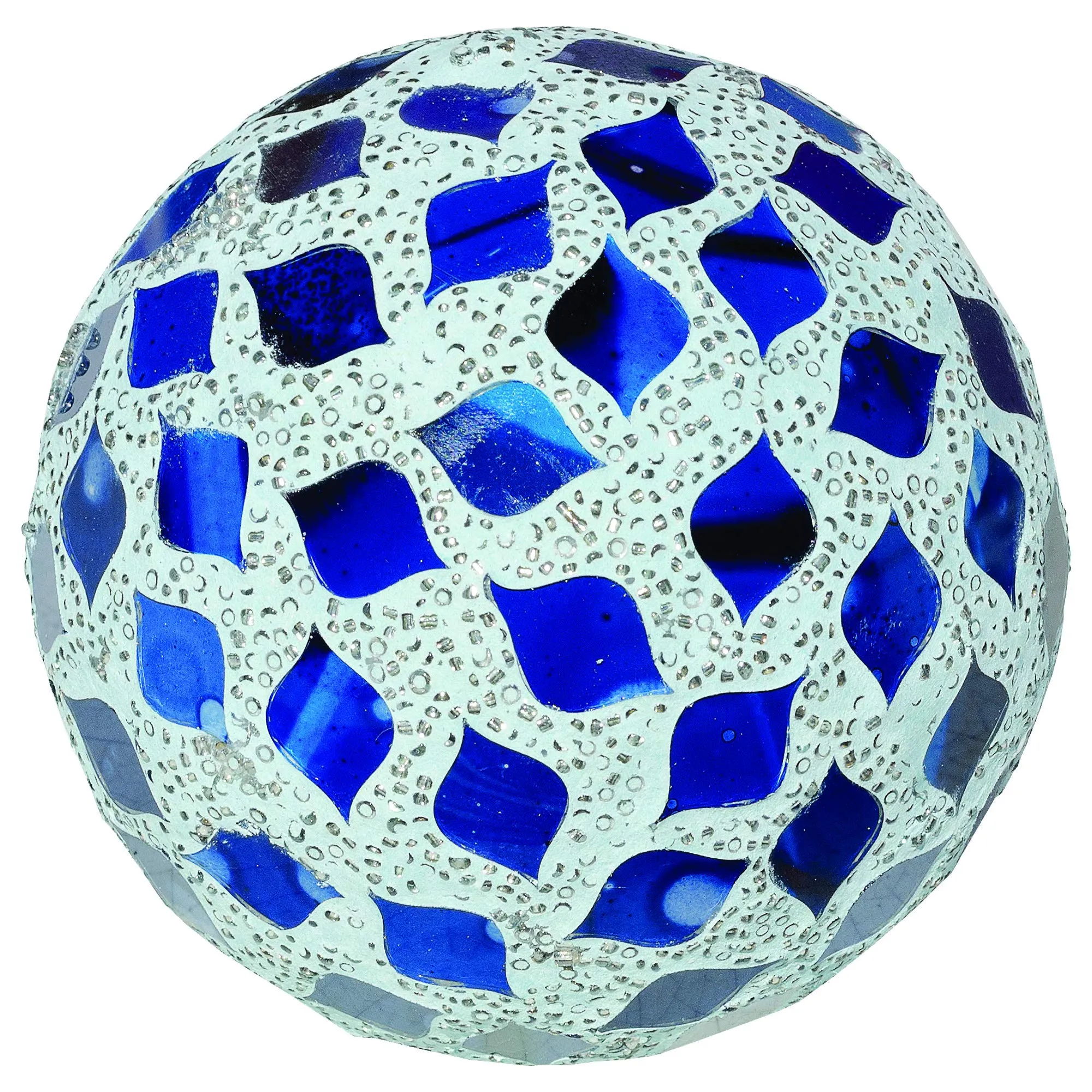 Febland Blue Tile Decorative Ball 10.5cm, Small