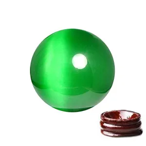 Feng Shui 1.6" Natural Quartz Cat Eye Crystal Healing Ball - Feng Shui Crystal Ball for Wealth and Protect The House   Free Red String Bracelet (Green)