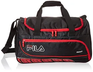 Fila Lasers Small Sports Duffel Bag Gym, Black/Red, One Size
