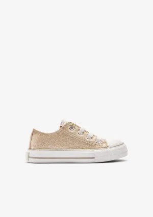 Gold Glitter Low Sneakers