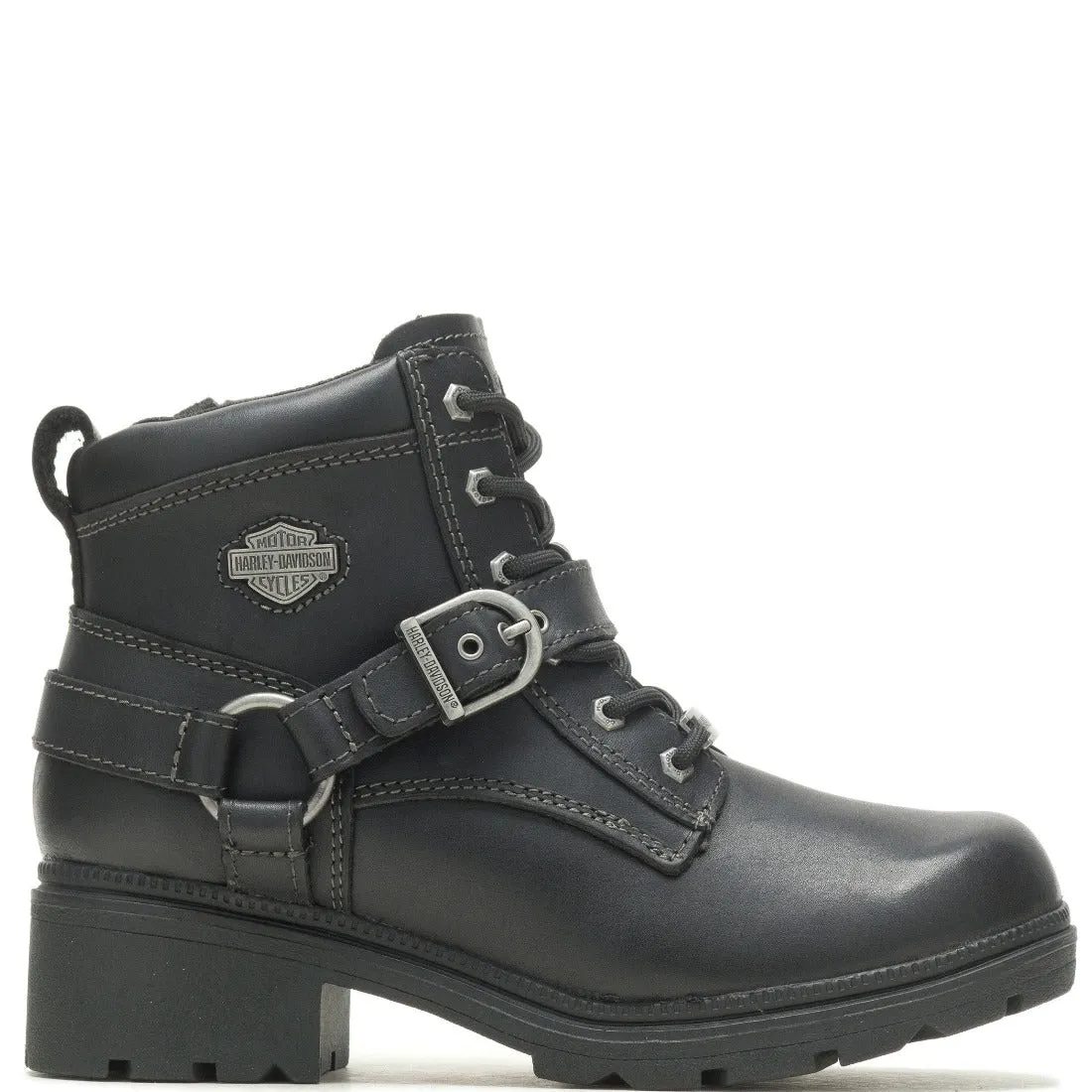 Harley-Davidson Women's Tegan 4-Inch Black Lace-Up Boots. D84424