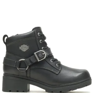Harley-Davidson Women's Tegan 4-Inch Black Lace-Up Boots. D84424