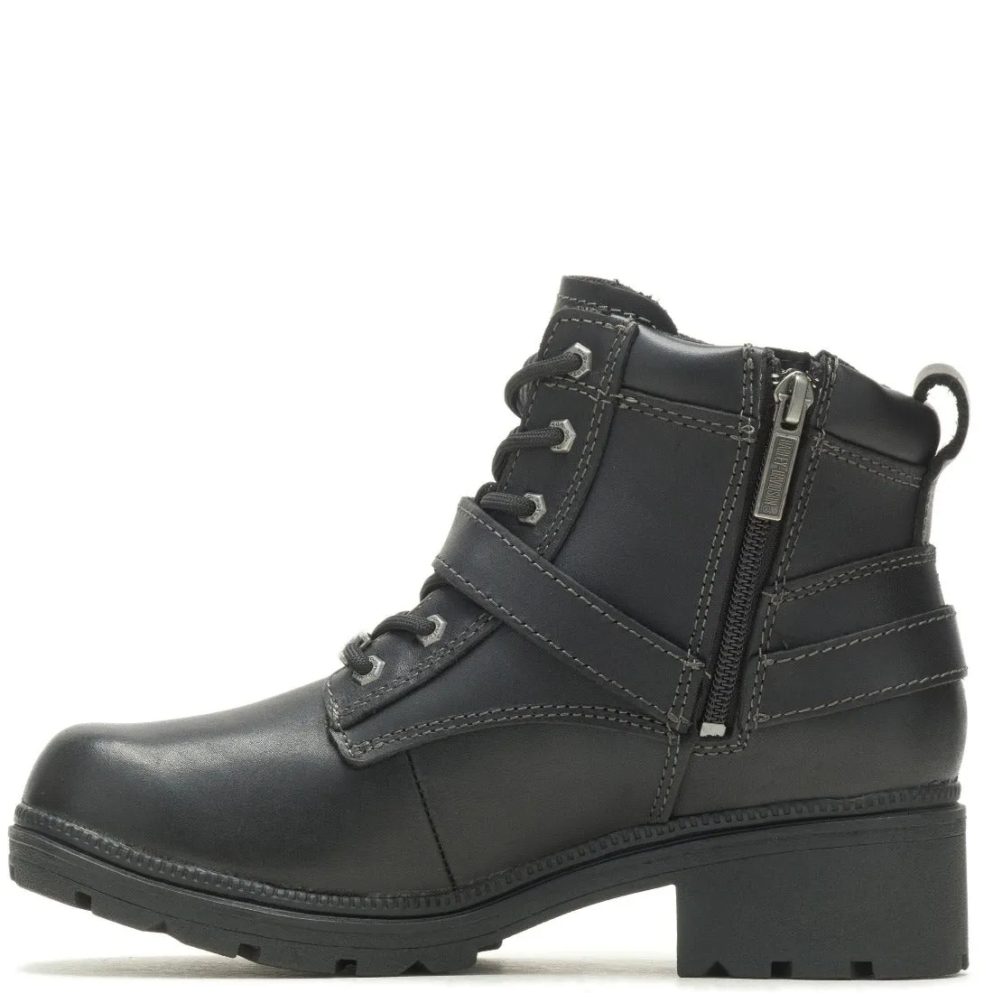 Harley-Davidson Women's Tegan 4-Inch Black Lace-Up Boots. D84424