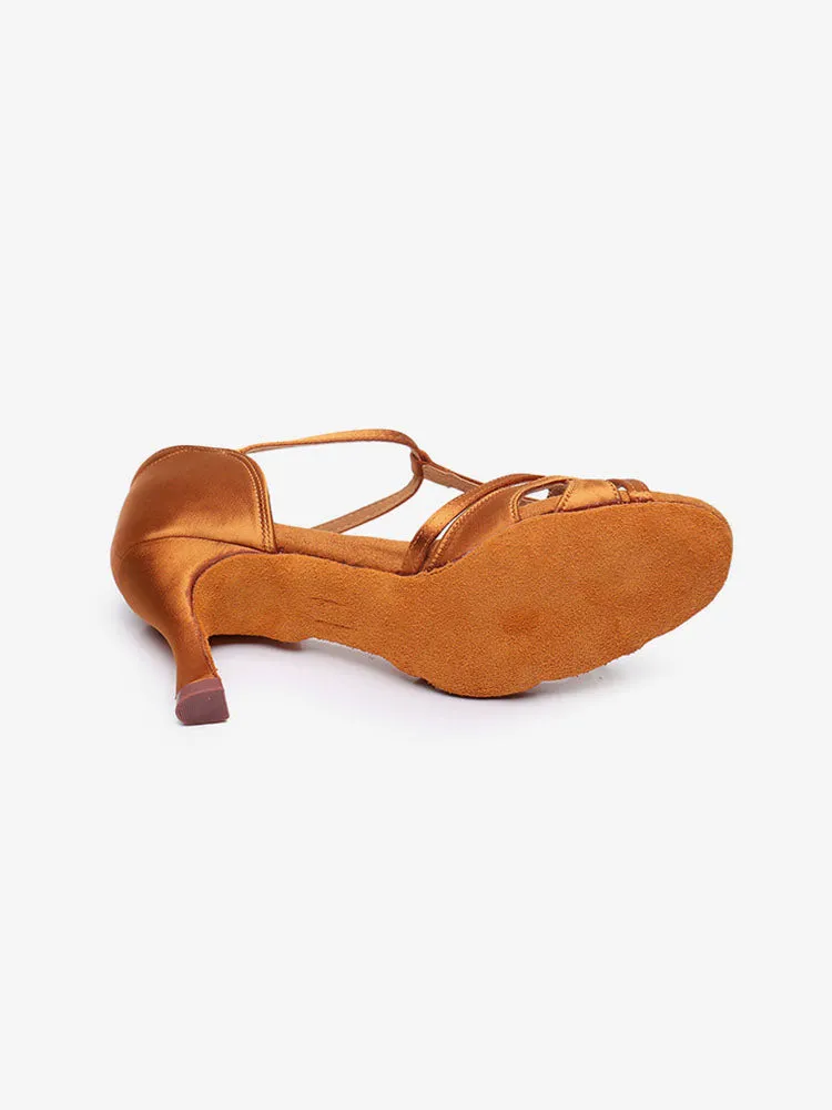 High Heel Latin Dance Shoes Satin Soft Sole Dance Shoes Practice Shoes