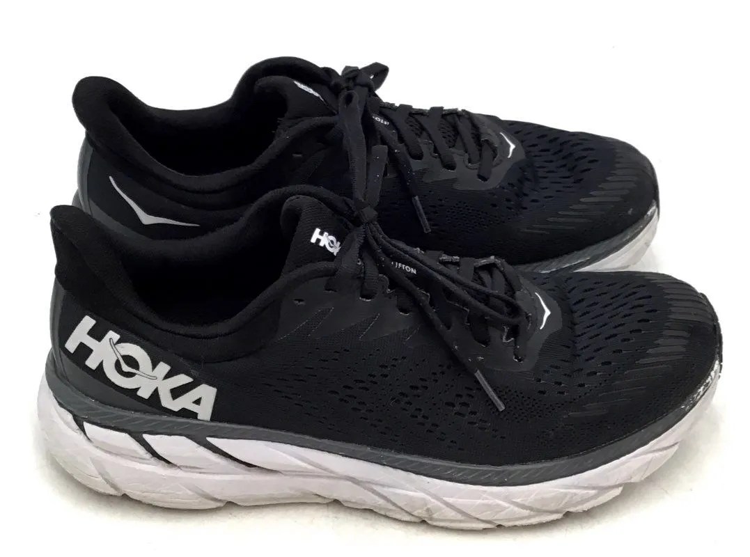 Hoka One One Men's Clifton 7 Black Athletic Shoes - Size 9.5
