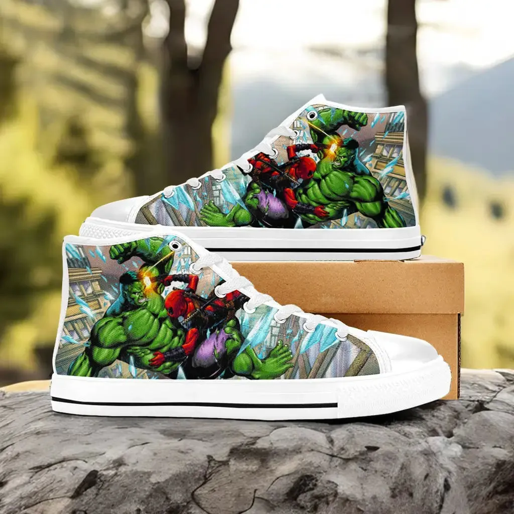 Hulk vs Deadpool Shoes High Top Sneakers for Kids and Adults