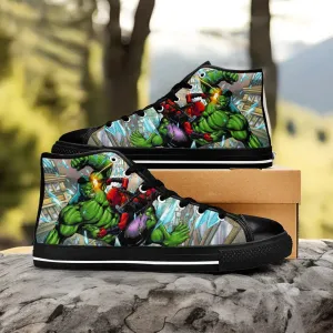 Hulk vs Deadpool Shoes High Top Sneakers for Kids and Adults