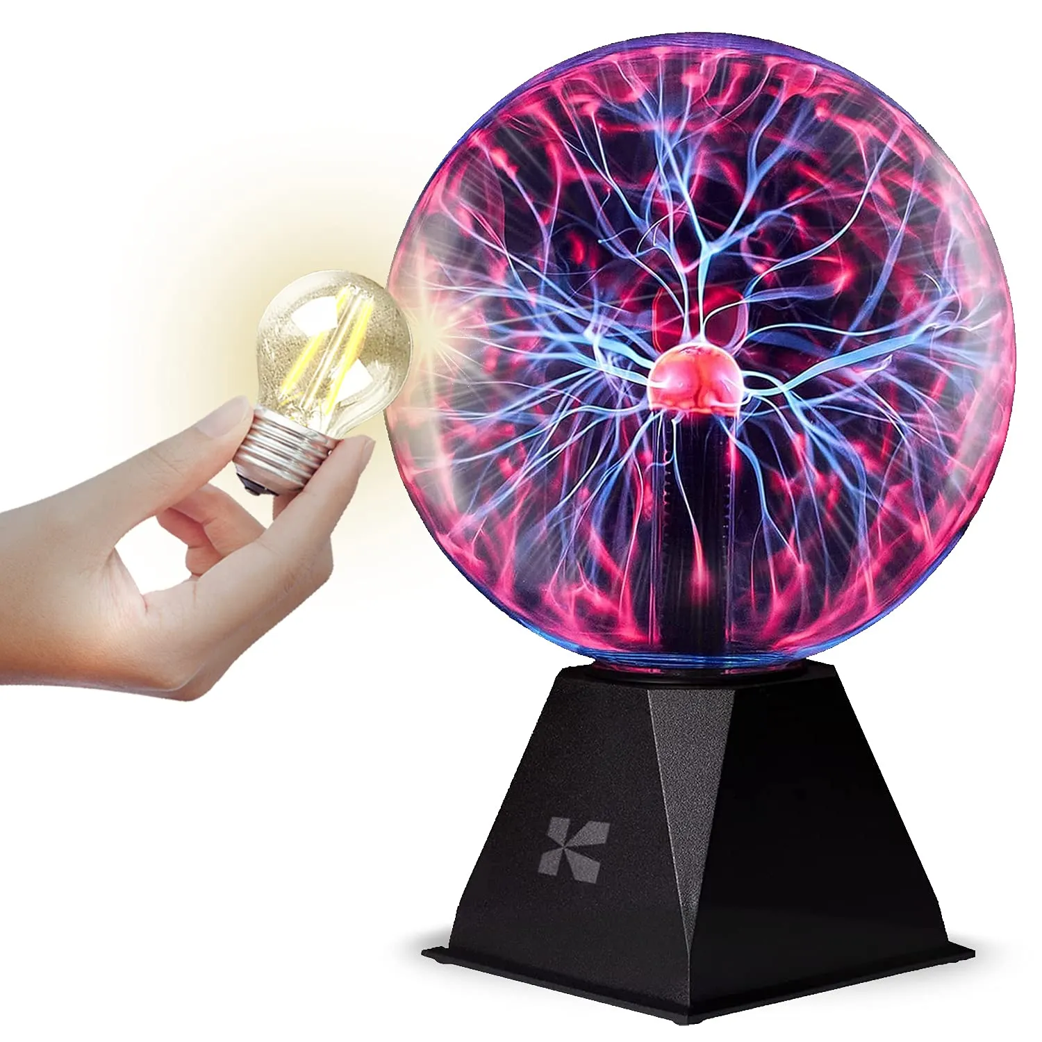 Katzco Plasma Ball - Scientific Set With A Lightning Charged Bulb - Nebula, Lightning