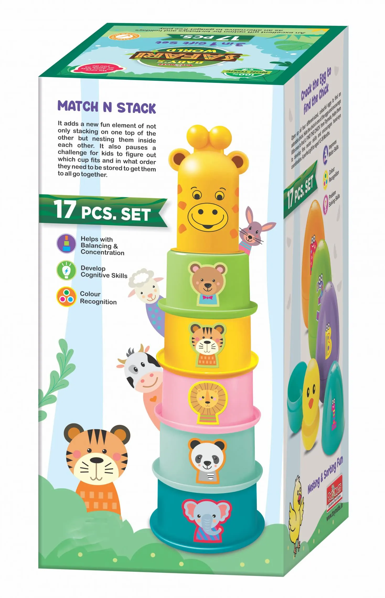 Magicwand® Plastic Cuppy Shappy 3-in-1 for Baby & Toddlers Educational Toy【Made in India】【18 Months & Up】【Pack of 3 Items】【Multi-Colored】
