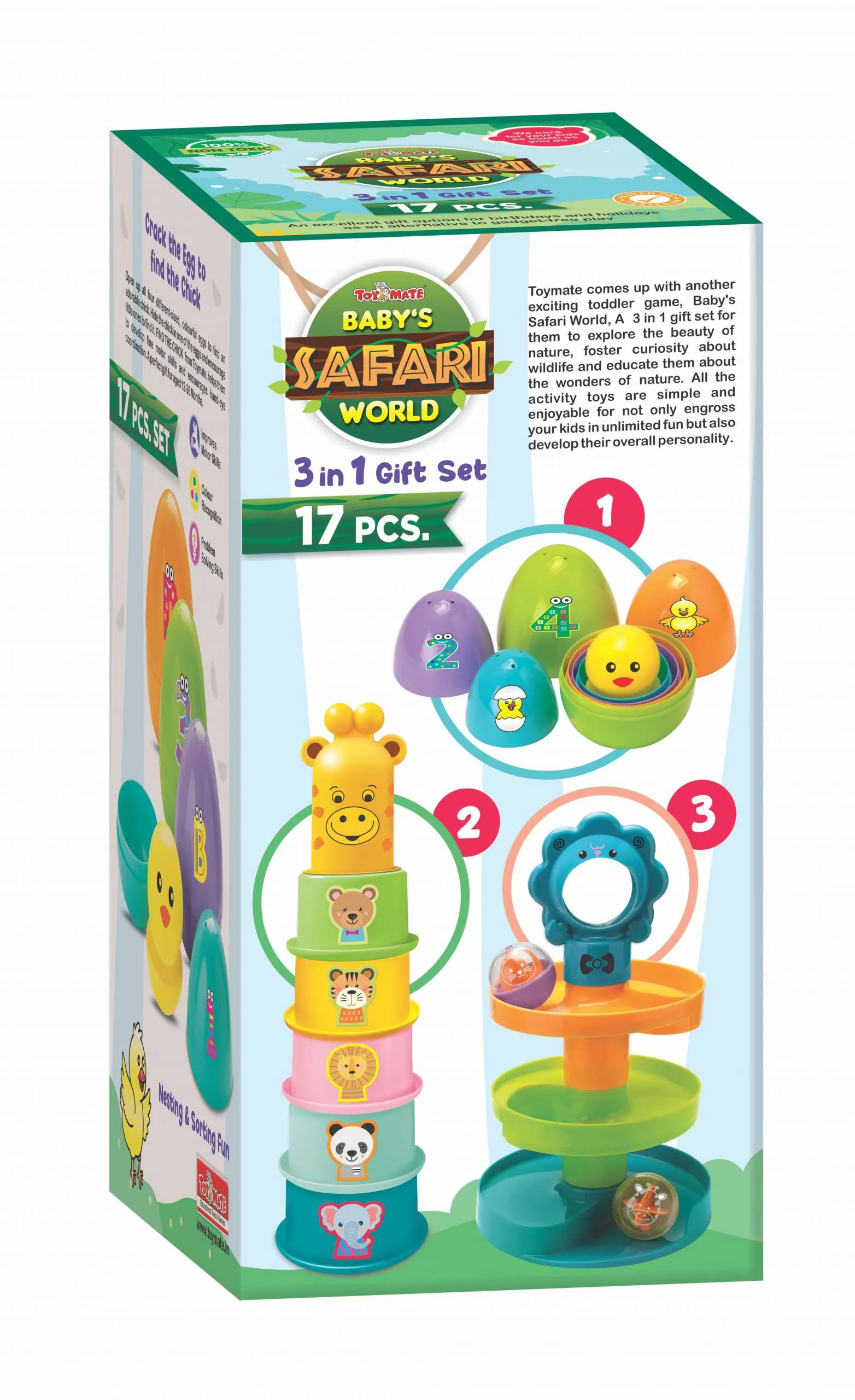 Magicwand® Plastic Cuppy Shappy 3-in-1 for Baby & Toddlers Educational Toy【Made in India】【18 Months & Up】【Pack of 3 Items】【Multi-Colored】