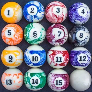 Marbled Pool Table Billiard Ball Set by Felson Billiard Supplies