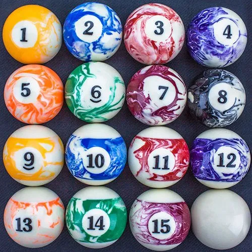 Marbled Pool Table Billiard Ball Set by Felson Billiard Supplies