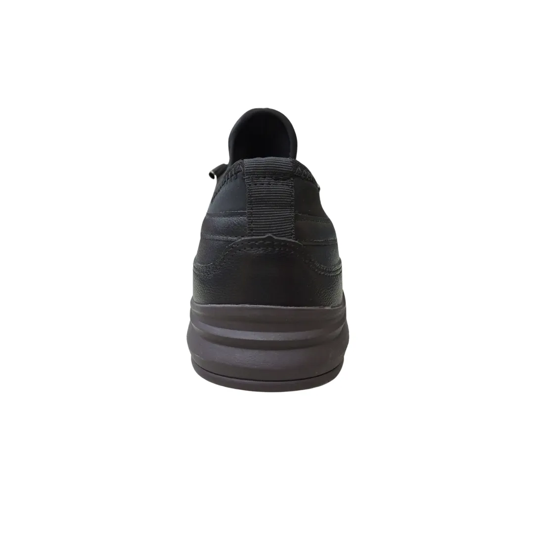 Men’s Black Leather Casual Sneakers – Sleek, Versatile & Comfortable