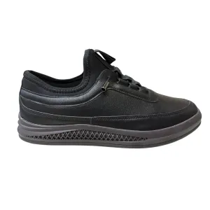 Men’s Black Leather Casual Sneakers – Sleek, Versatile & Comfortable
