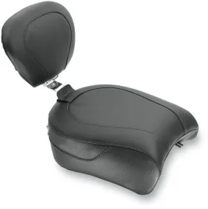 Mustang Black Vintage with Driver Backrest & Receiver Only for 2010-2014 Passenger Backrest Pad & Post