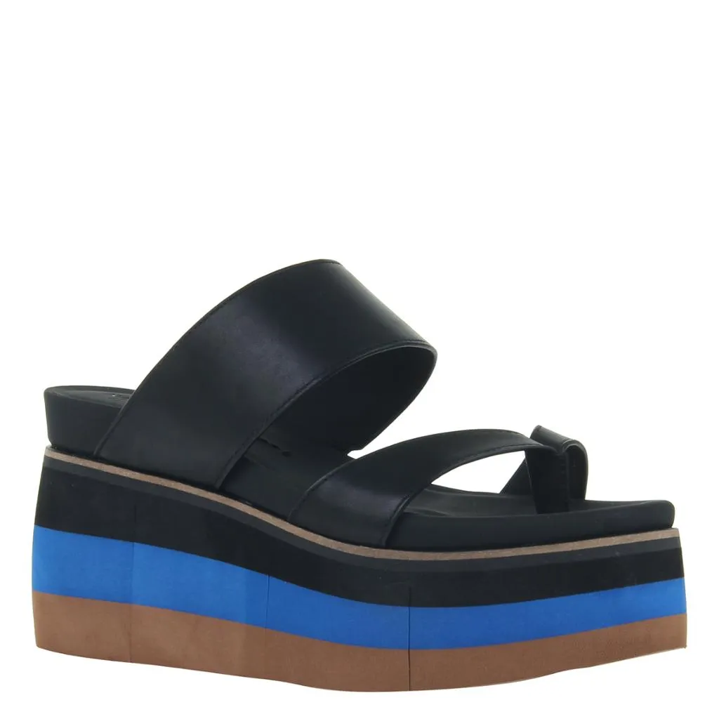 NAKED FEET - FLUX in BLACK Wedge Sandals