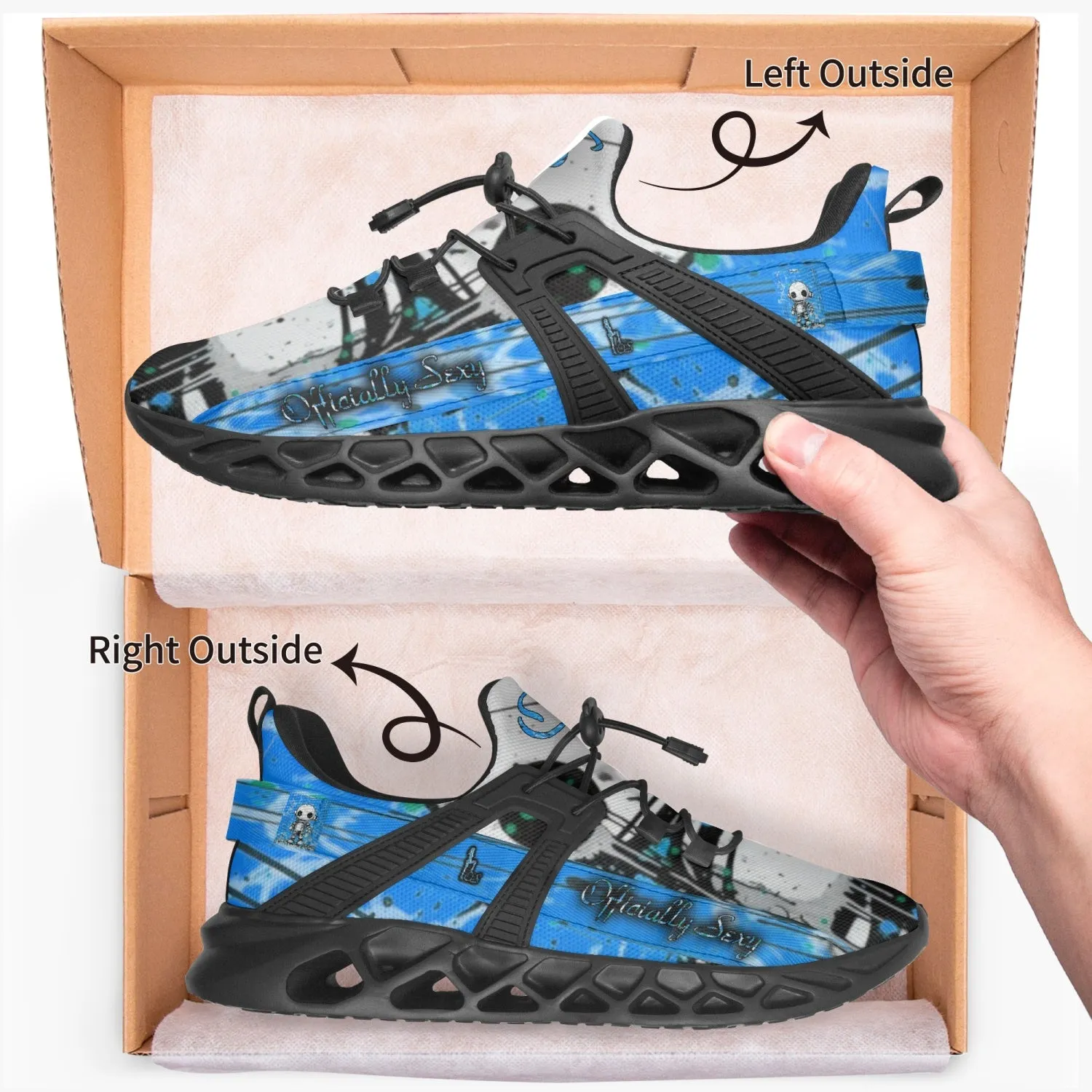 Officially Sexy Powder Blue Creepy Boy Collection Unisex Mesh Running Shoes