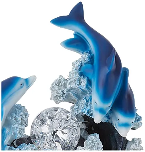 OK Lighting FT-1223/1L 11.50" H Dolphin Table Fountain