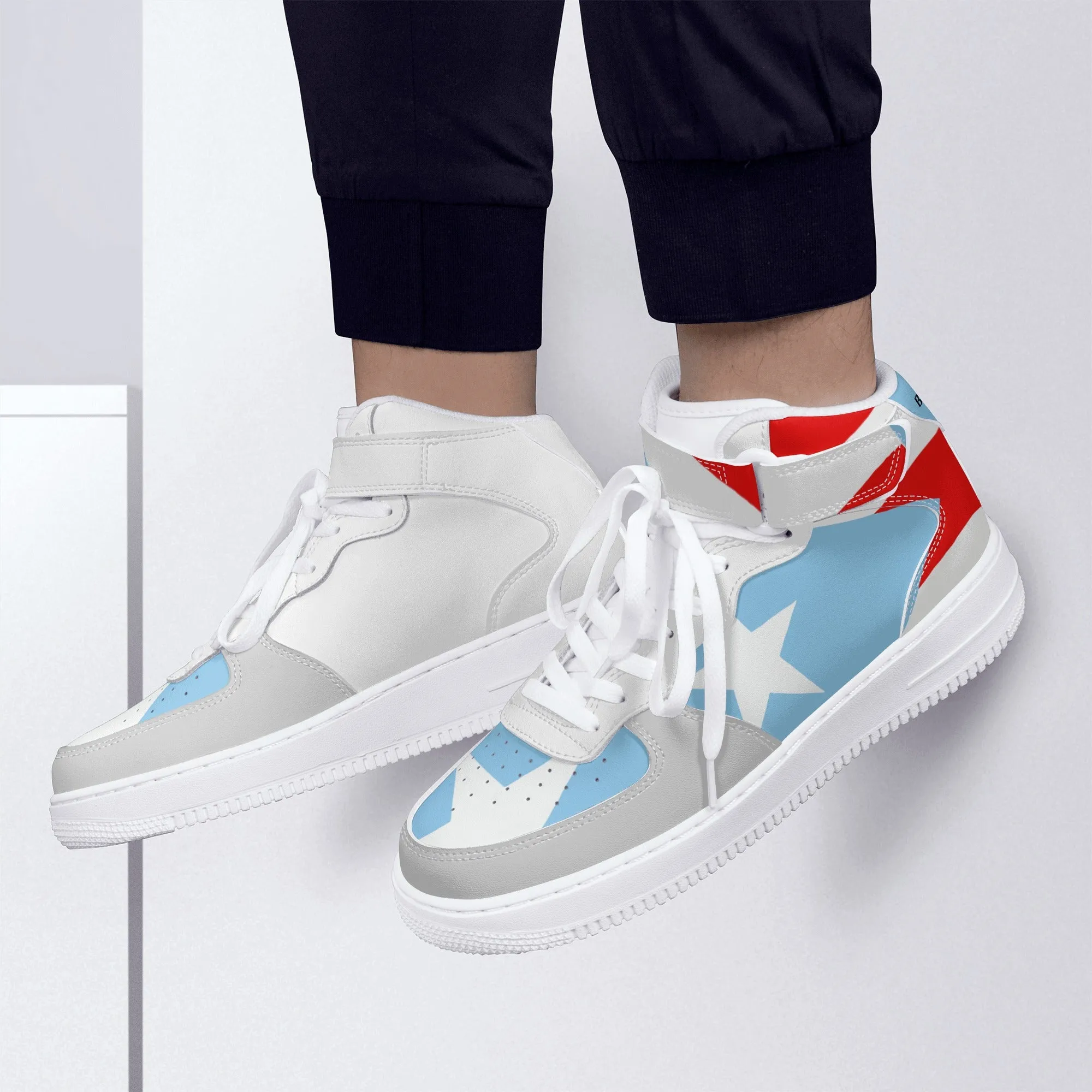 "Air Borikén" Men's High Top Leather Sneakers