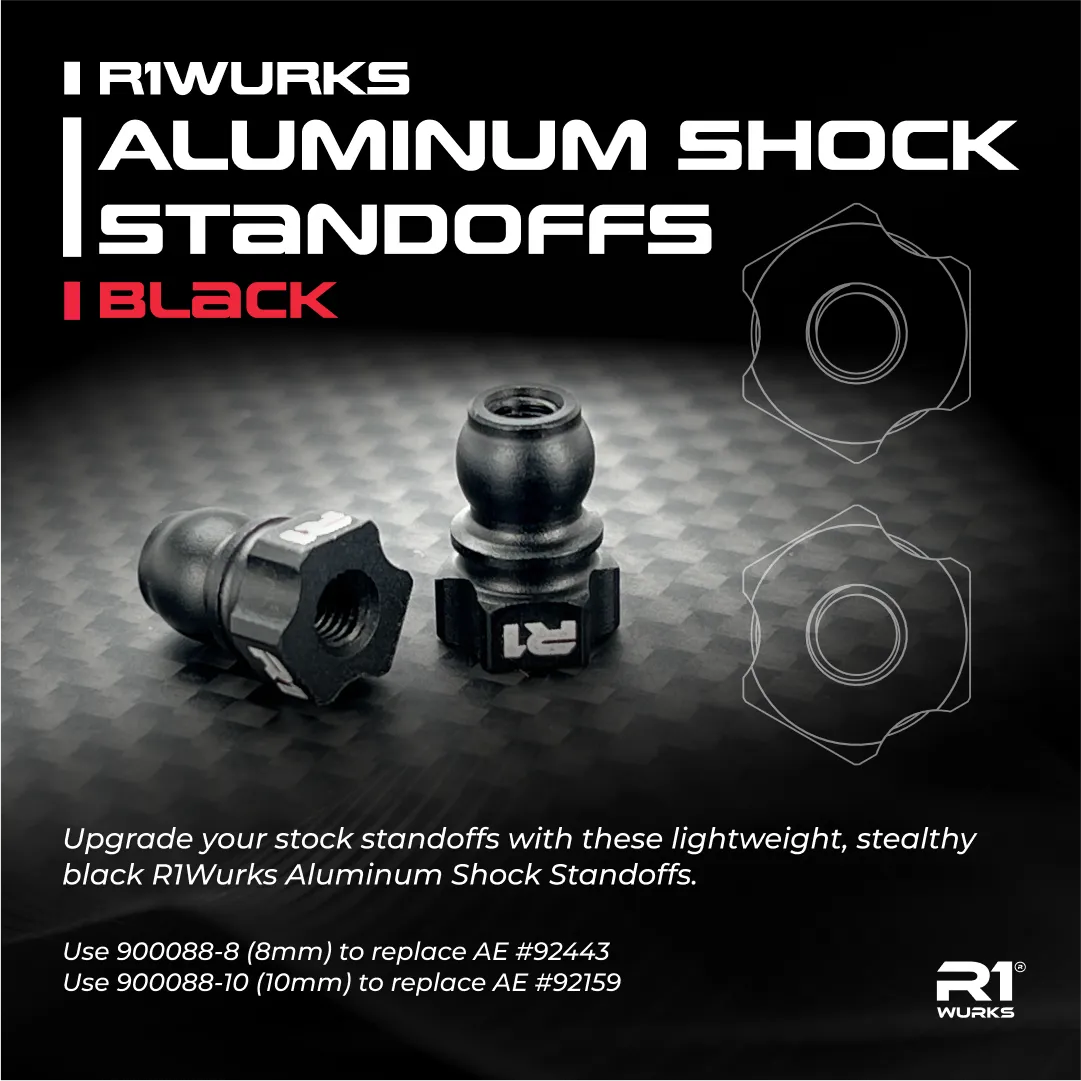 R1WURKS Shock Stand-offs, Black, Aluminum