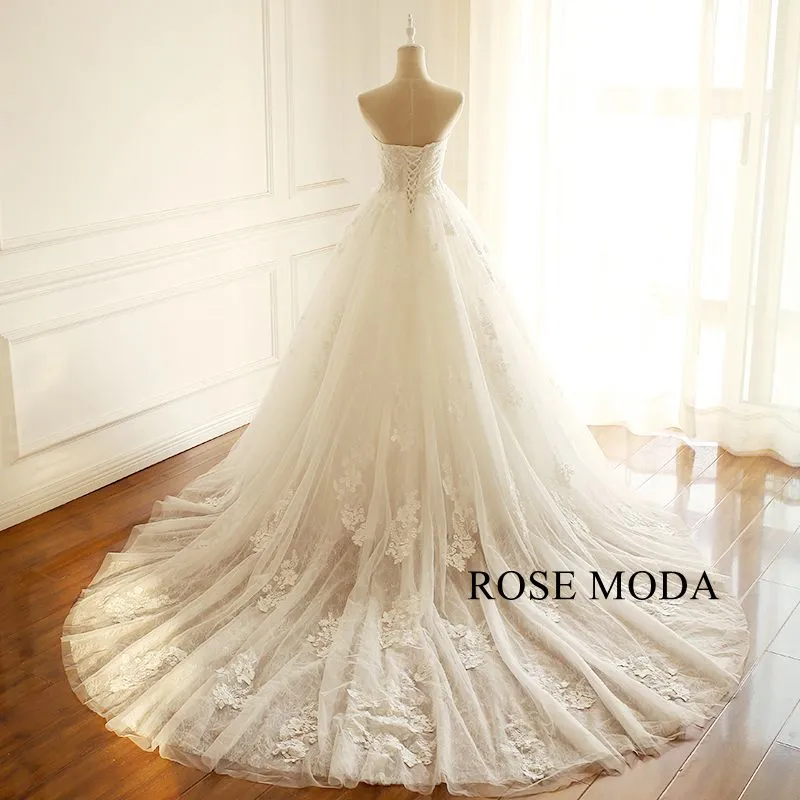 Rosemoda Beaded Lace Ball Gown Wedding Dress
